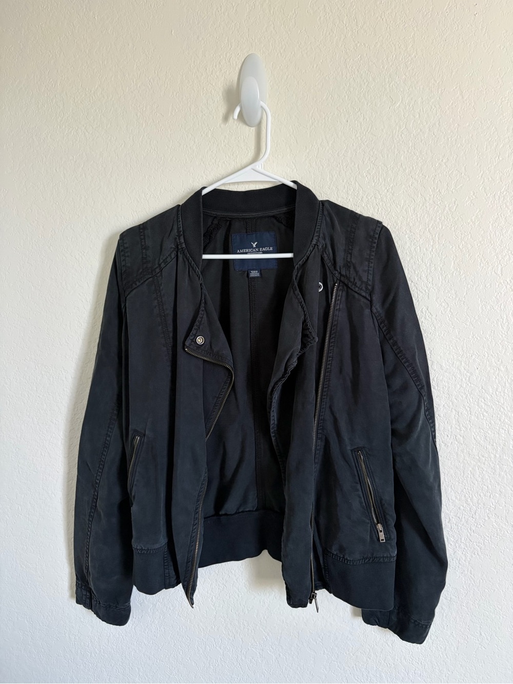 American Eagle Outfitters Black Jacket with Navy Label